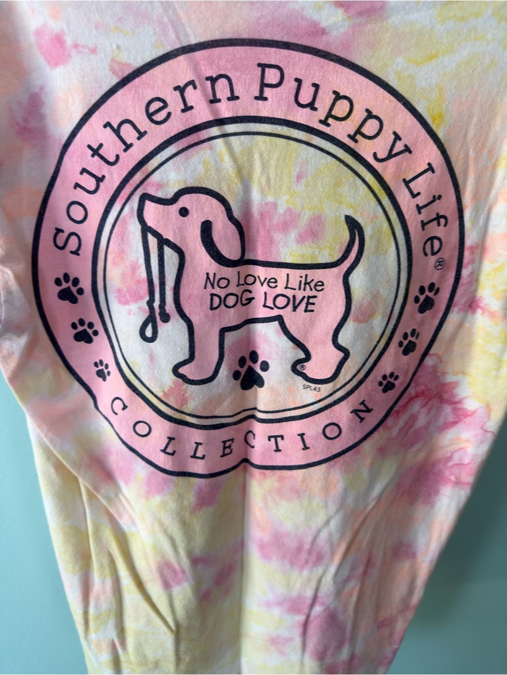 Women’s Southern Puppy Life Collection Tie-Dye Tee in Pink & Yellow Size Medium - Picture 6 of 7